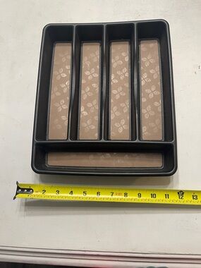 Rubbermaid Black and Brown Utensil Drawer Organizer Tray - Home Storage